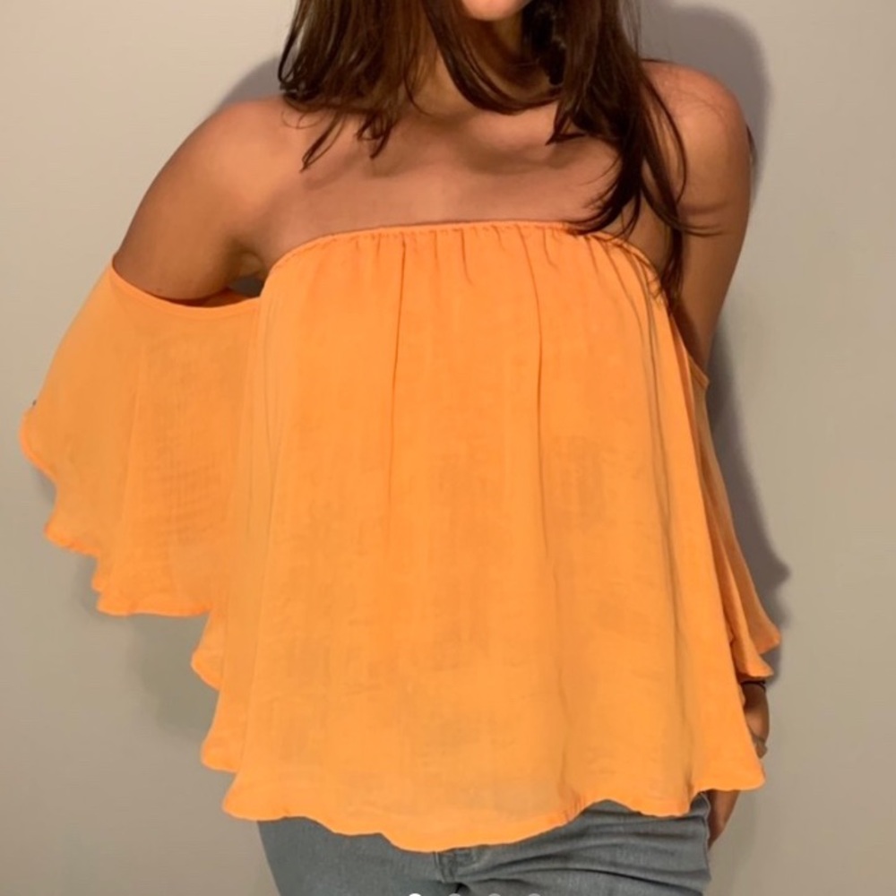 Boutique off the shoulder yellow top